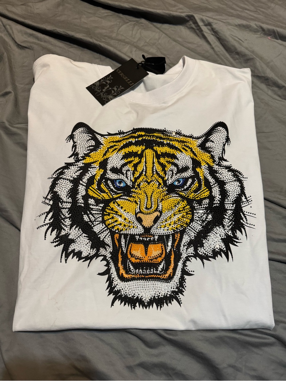 White Tiger Graphic Crewneck Shirt - Verselli 3XL NWT